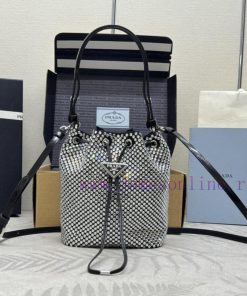 , (Paired version full set packaging, customized), Crystal Bucket Bag 1BE067 White DiamondTh0q59bh6f