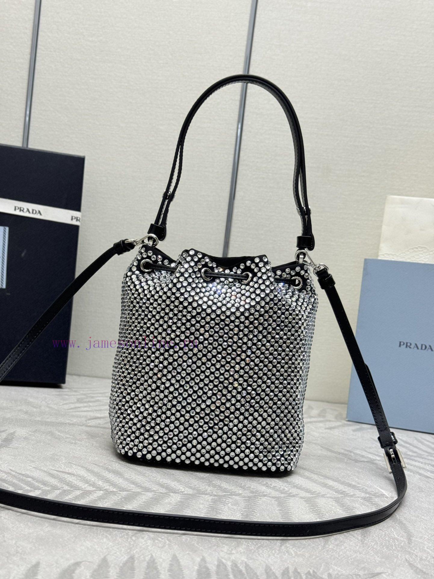 , (Paired version full set packaging, customized), Crystal Bucket Bag 1BE067 White DiamondTh0q59bh6f - Image 4