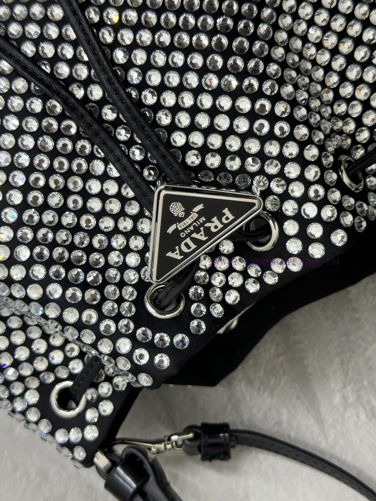 , (Paired version full set packaging, customized), Crystal Bucket Bag 1BE067 White DiamondTh0q59bh6f - Image 8