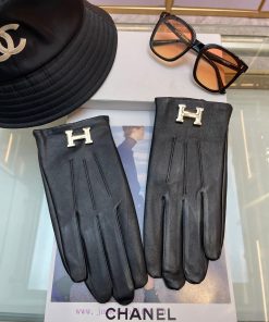 Hermes new men's genuine leather gloves, made of imported Ethiopian touchscreen sheepskin, wwkmwa13u