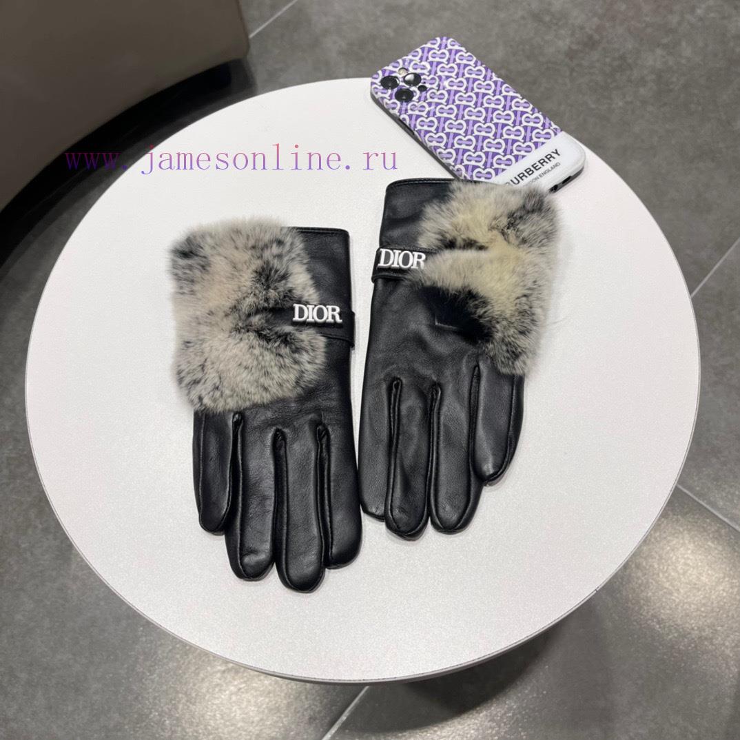 Dior DIDR's new 2023 autumn/winter lazy rabbit fur sheepskin gloves with a touch screen for dv4sxan3