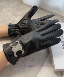 Celine Women's New Product Sheepskin Gloves, Fashionable Gloves, Warm in Autumn and Winter w36uc375e