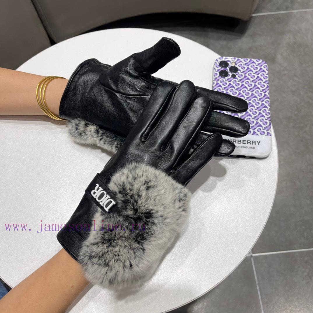 Dior DIDR's new 2023 autumn/winter lazy rabbit fur sheepskin gloves with a touch screen for dv4sxan3 - Image 8