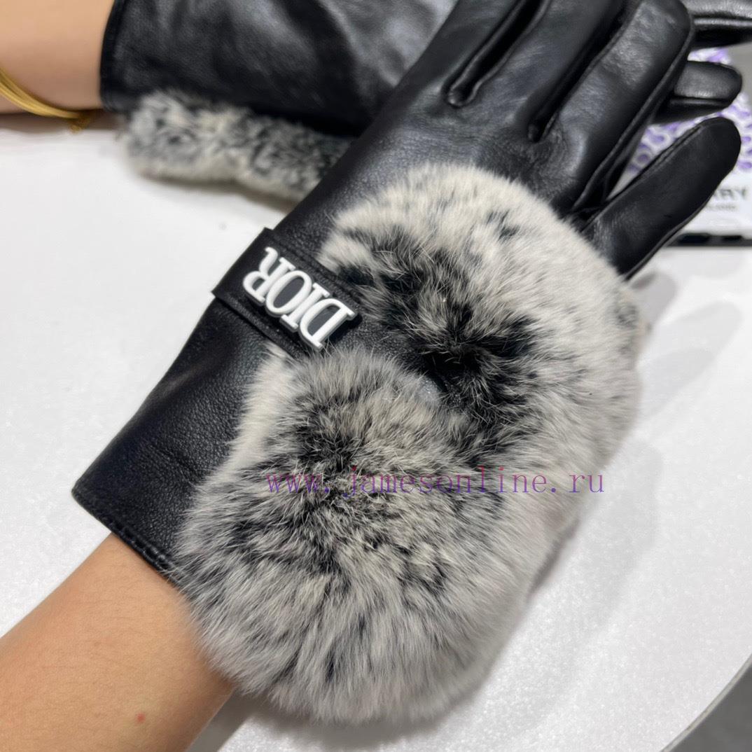 Dior DIDR's new 2023 autumn/winter lazy rabbit fur sheepskin gloves with a touch screen for dv4sxan3 - Image 9