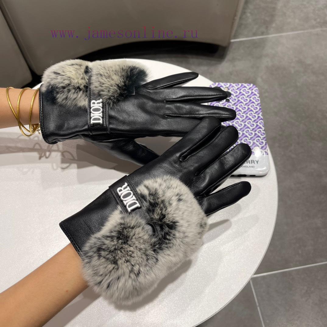 Dior DIDR's new 2023 autumn/winter lazy rabbit fur sheepskin gloves with a touch screen for dv4sxan3 - Image 10