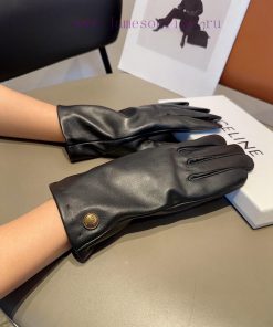 Celine Women's New Sheepskin Gloves, Fashionable Gloves, Warm in Autumn and Winter with Velvgsdxwams