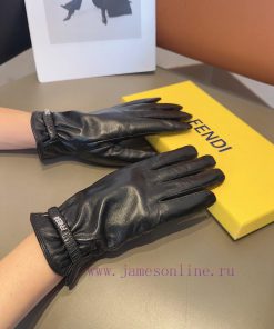 Fendi Women's Sheepskin Gloves, Fashionable Gloves, Warm in Autumn and Winter with Velvet Incw36cblb