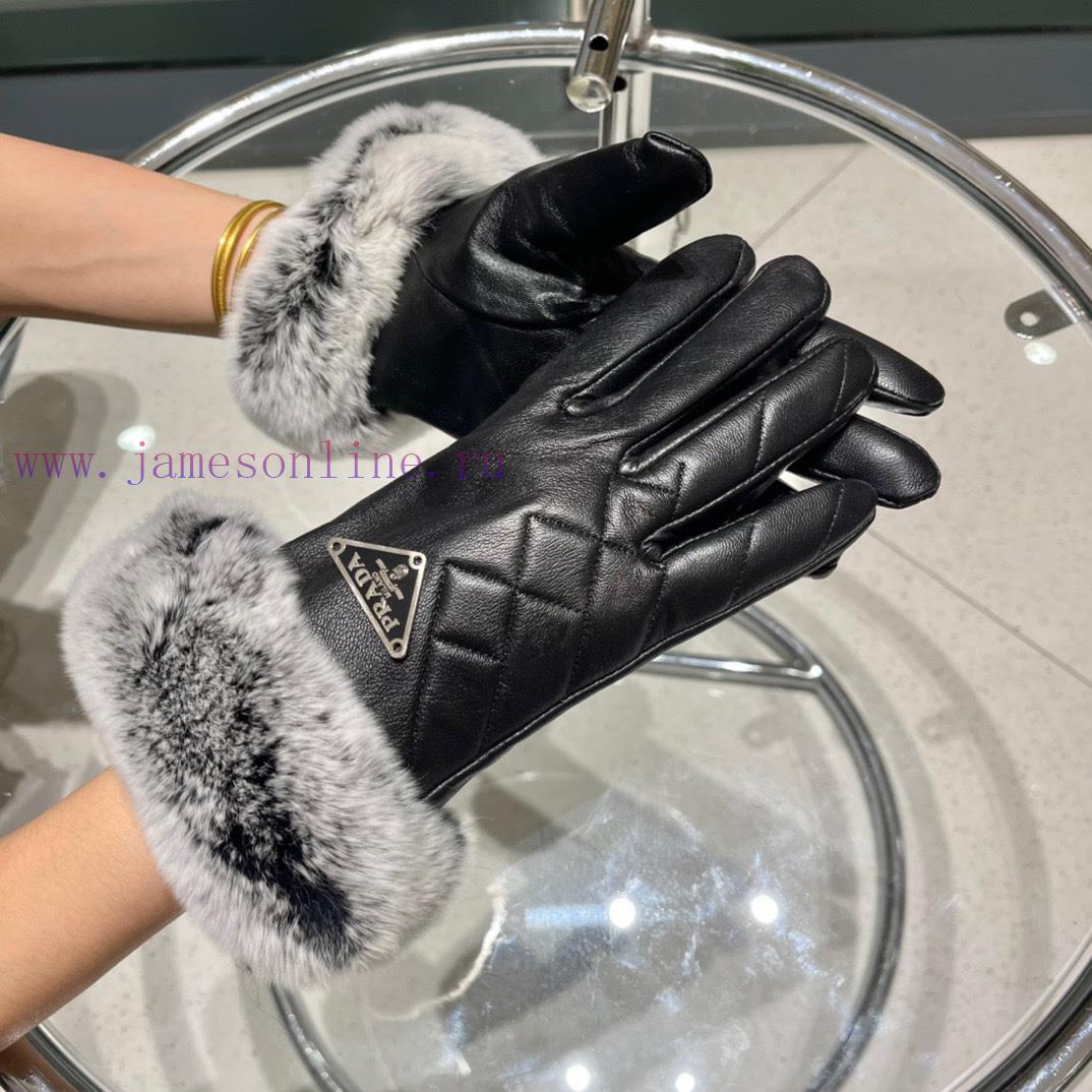 RADA Prada 2023 🧤 Autumn and winter big H lazy rabbit fur sheepskin gloves with mobile phone2eegtv1r - Image 3