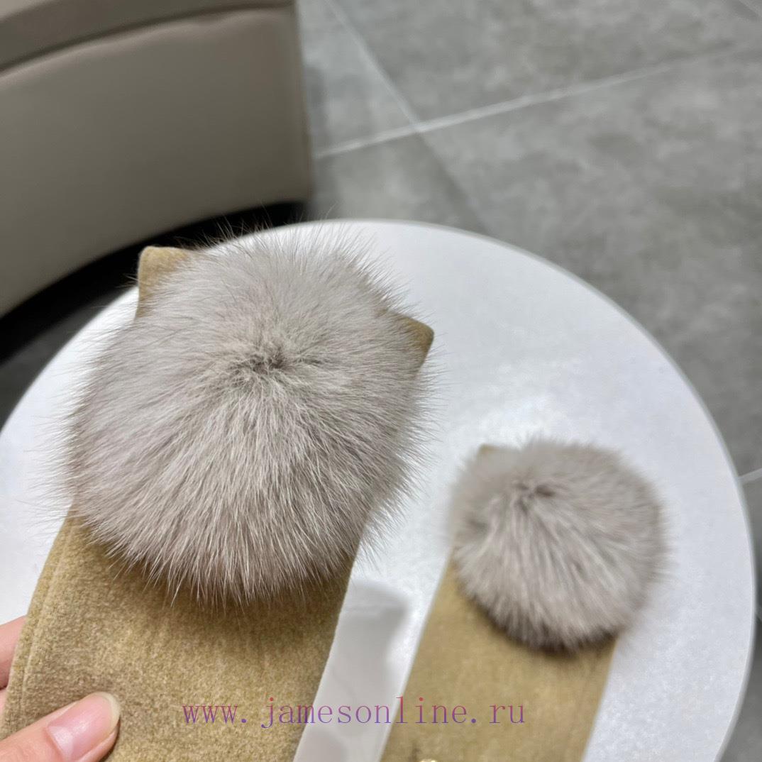 Hermes 2022 autumn and winter with fox fur ball wool gloves is worth comparing with differenvao5mril - Image 4