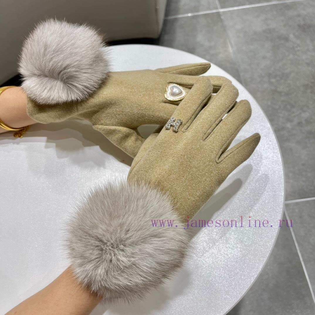 Hermes 2022 autumn and winter with fox fur ball wool gloves is worth comparing with differenvao5mril - Image 8