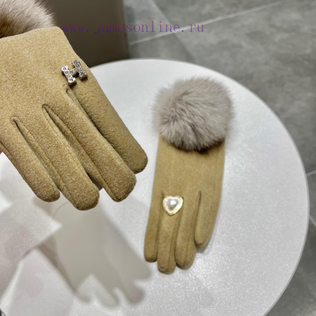 Hermes 2022 autumn and winter with fox fur ball wool gloves is worth comparing with differenvao5mril - Image 9