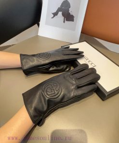 Gucci Men's New Product Sheepskin Gloves, Fashionable Gloves, Warm in Autumn and Winter with65pq8icj