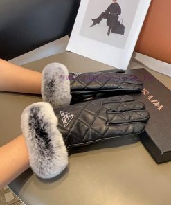 Prada Women's New Sheepskin Gloves, Fashionable Gloves, Warm in Autumn and Winter with Velvep6sl198d