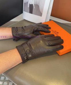 Hermes Men's New Product Sheepskin Gloves, Fashionable Gloves, Warm in Autumn and Winter wit962lkpzf
