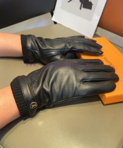 LV Men's New Sheepskin Gloves, Fashionable Gloves, Warm in Autumn and Winter with Velvet Inn0k3pr5pw