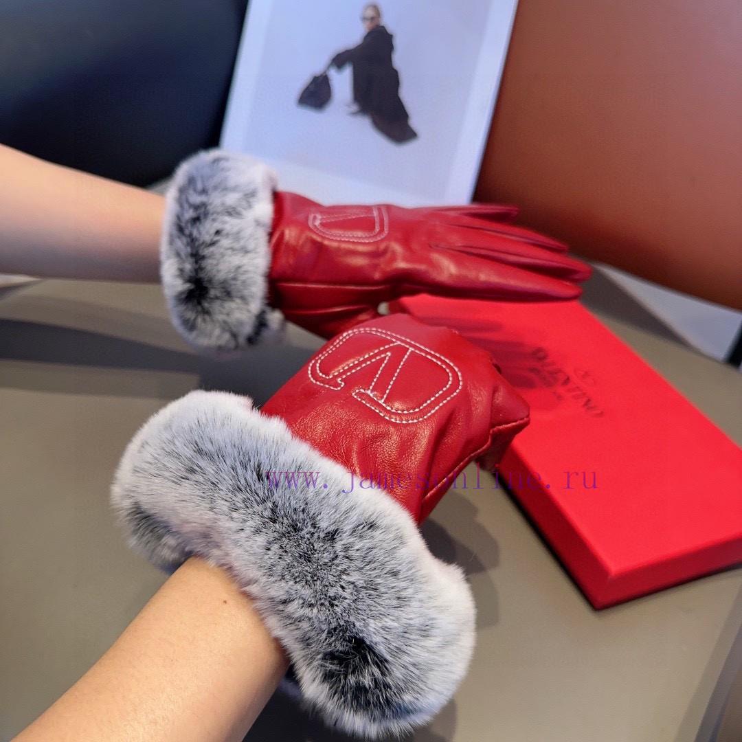 Valentino Sheepskin Gloves, Fashionable Gloves, Warm in Autumn and Winter with Velvet Inner lwor0byl - Image 3
