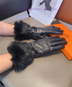 Hermes Women's Sheepskin Gloves, Fashionable Gloves, Warm in Autumn and Winter with Velvet I9eyzgbnb