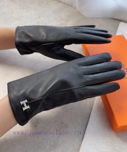 Hermes Women's Sheepskin Gloves, Fashionable Gloves, Warm in Autumn and Winter with Velvet I7yfhs1xf