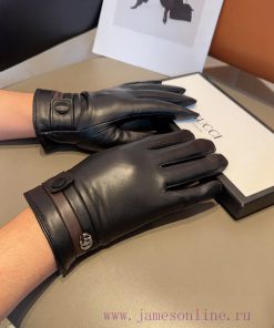 Gucci Men's New Product Sheepskin Gloves, Fashionable Gloves, Warm in Autumn and Winter withz9zwukno
