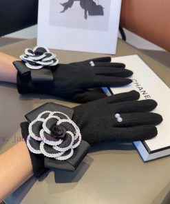 Chanel wool gloves, fashionable gloves, warm in autumn and winter with fleece lining, classit5xu45vj