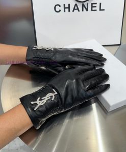 Saint Laurent Women's New Sheepskin Gloves, Fashionable Gloves, Warm in Autumn and Winter widthbsb92