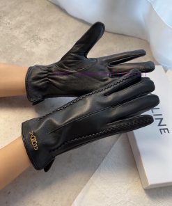 Celine Women's Sheepskin Gloves, Fashionable Gloves, Warm in Autumn and Winter with Velvet Iyntxzw2c