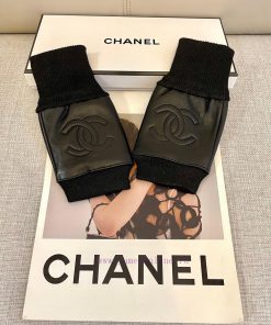 Chanel Europe's new top women's high-end half finger gloves are 100% made of imported sheepswv3xwq1l
