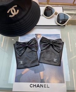 ‼  Chanel large bow, Chanel European new top women's high-end half finger gloves, 100% selefdlw2ku0