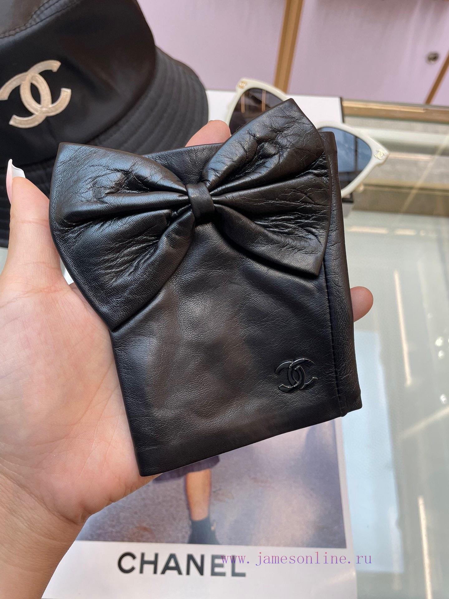 ‼ Chanel large bow, Chanel European new top women's high-end half finger gloves, 100% selefdlw2ku0 - Image 4