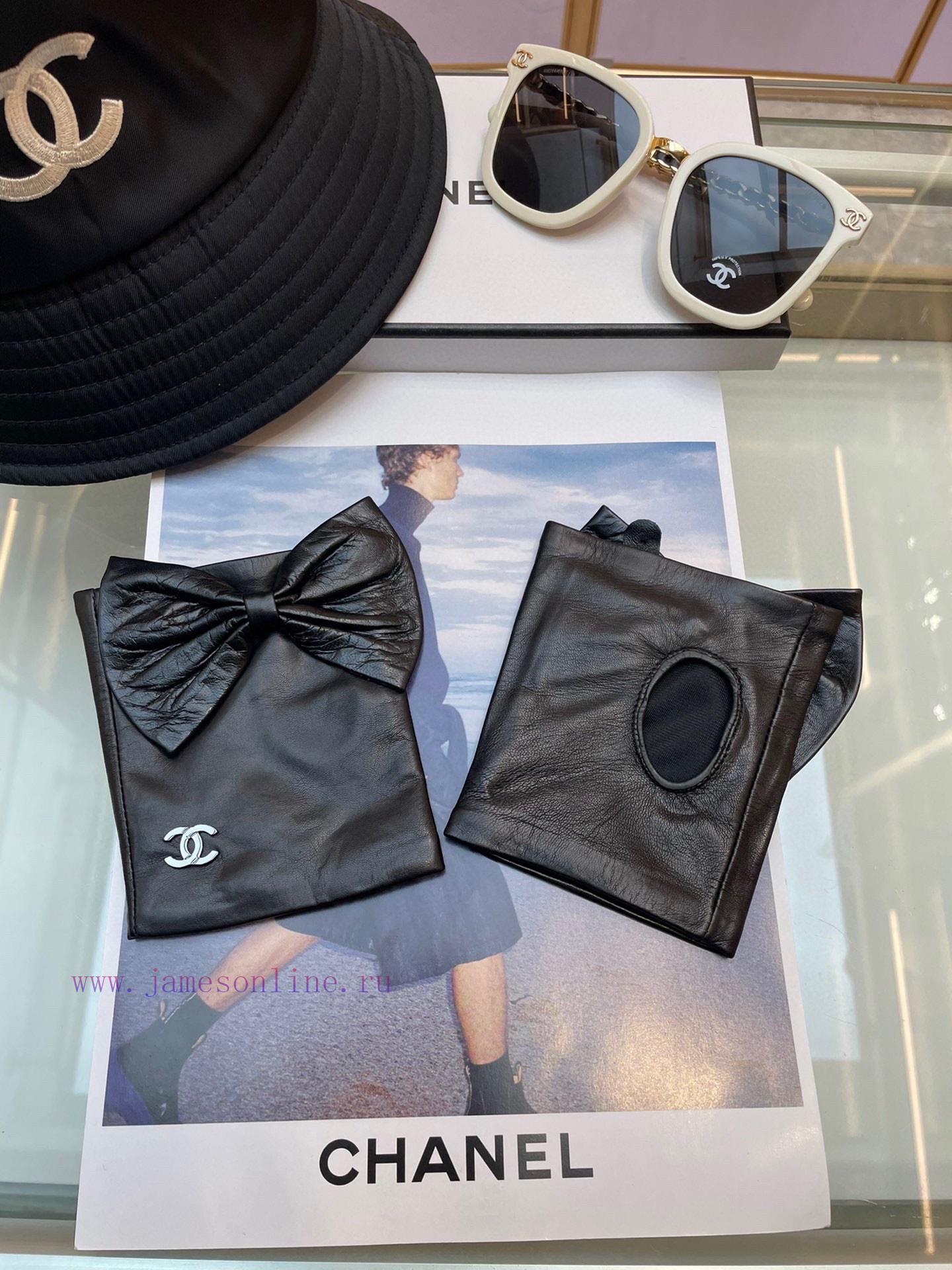 ‼ Chanel large bow, Chanel European new top women's high-end half finger gloves, 100% selefdlw2ku0 - Image 5