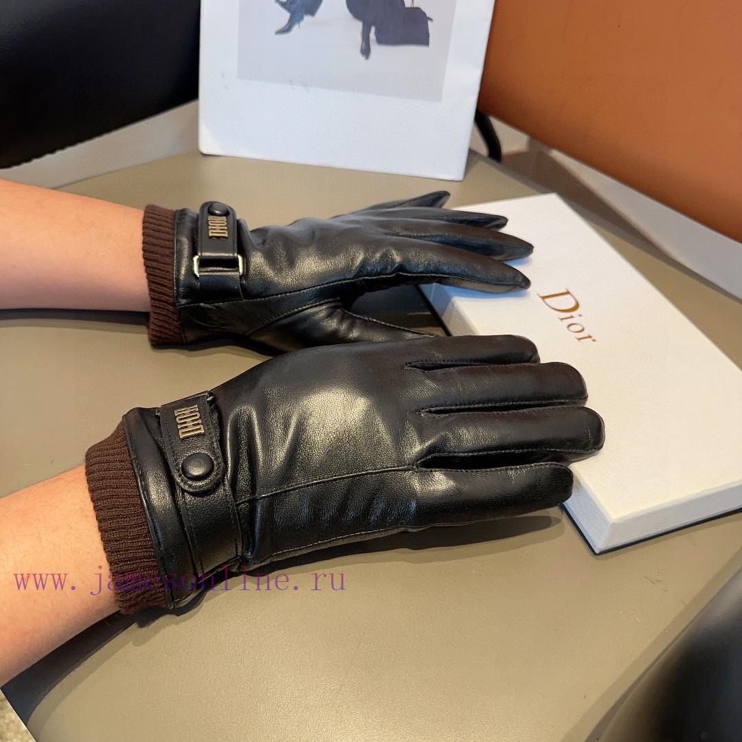 Dior Men's New Product Sheepskin Gloves, Fashionable Gloves, Warm in Autumn and Winter with mz305zbi