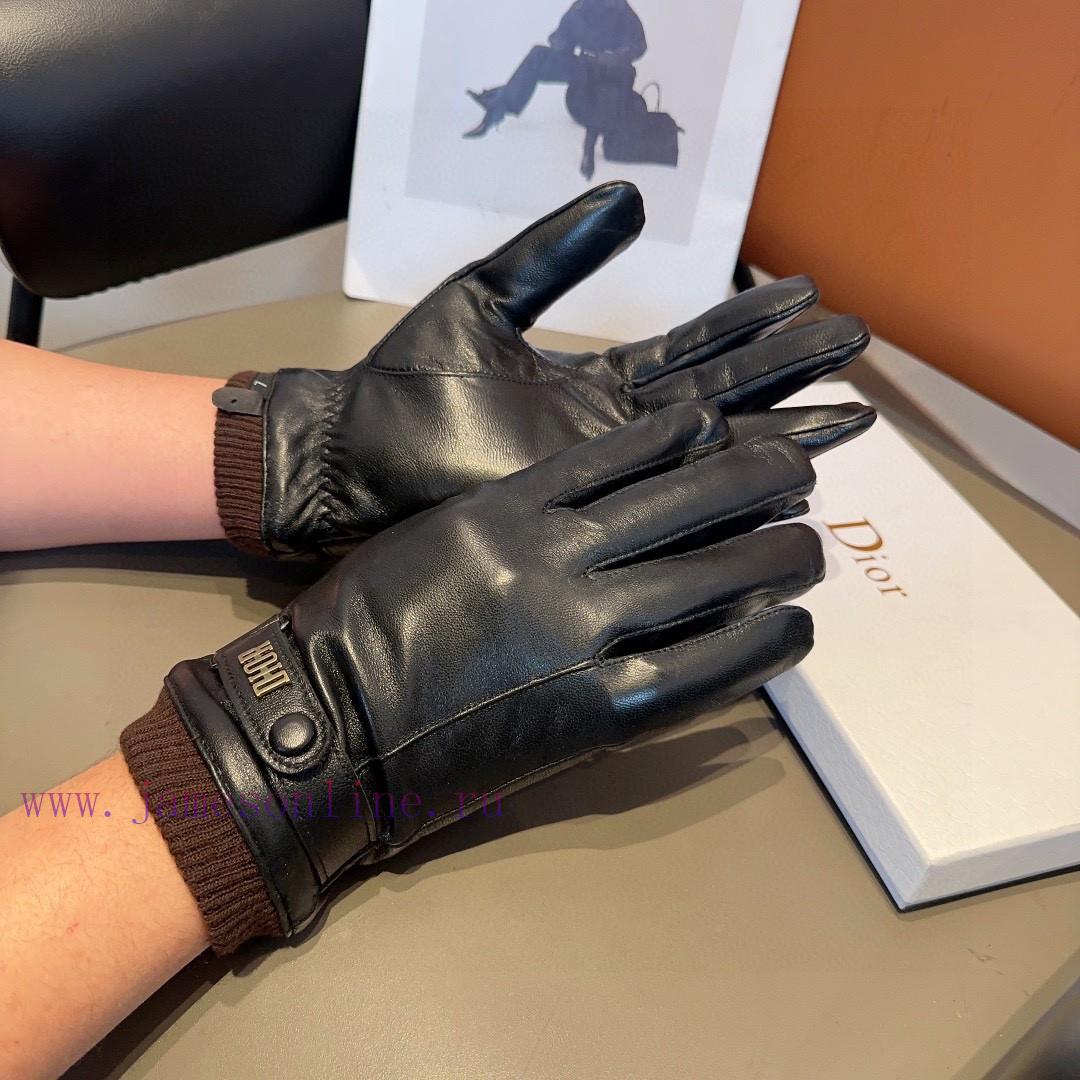 Dior Men's New Product Sheepskin Gloves, Fashionable Gloves, Warm in Autumn and Winter with mz305zbi - Image 3