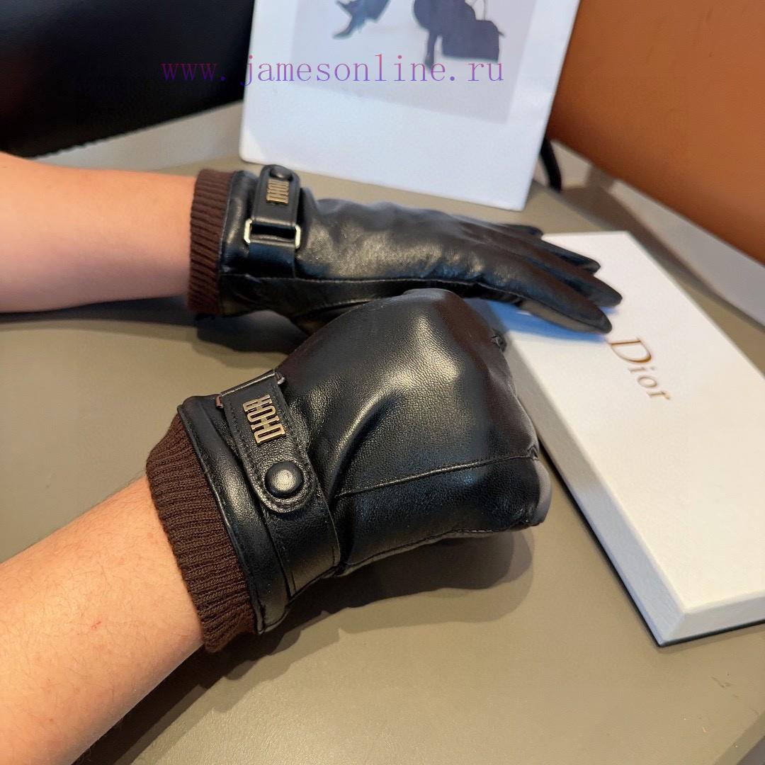 Dior Men's New Product Sheepskin Gloves, Fashionable Gloves, Warm in Autumn and Winter with mz305zbi - Image 4