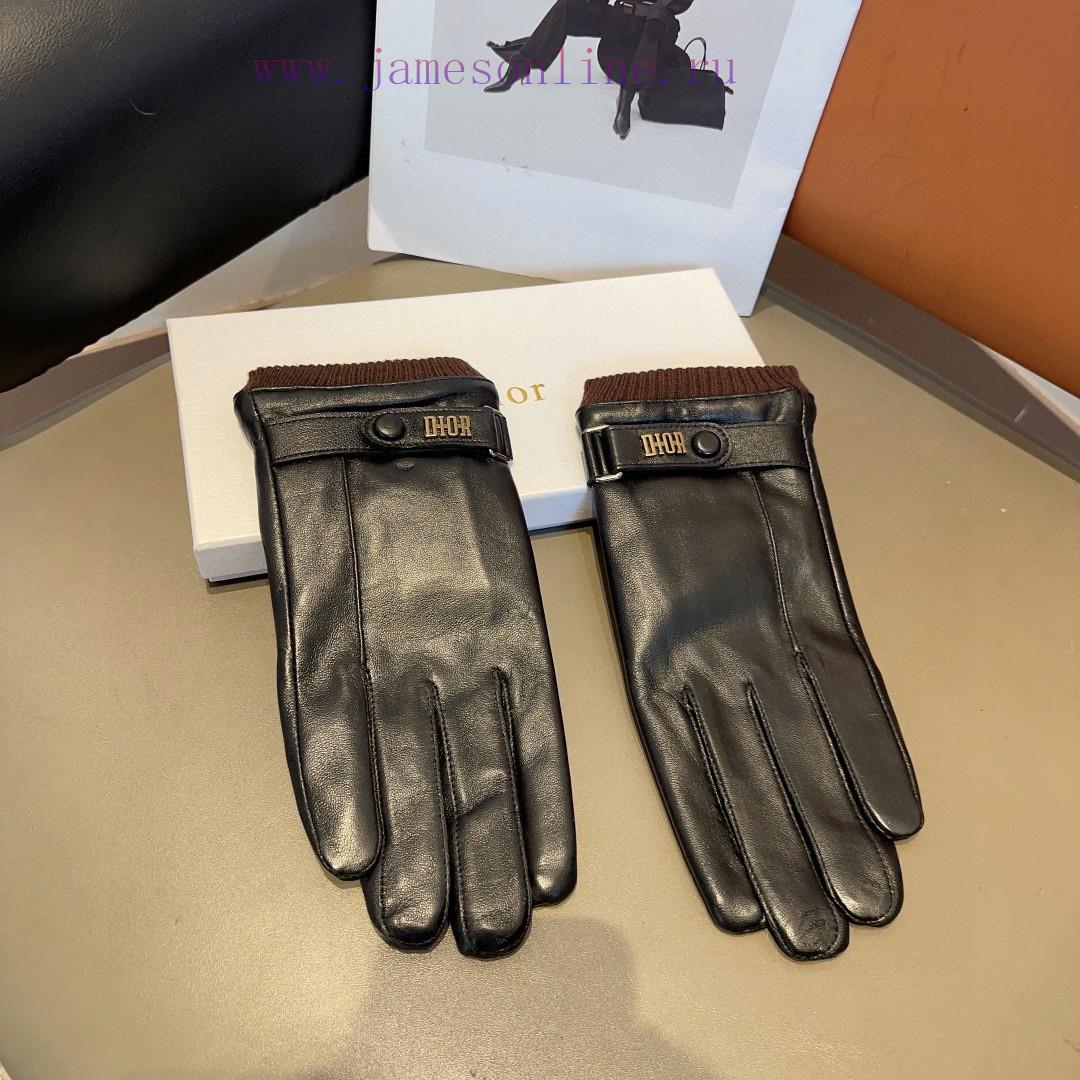 Dior Men's New Product Sheepskin Gloves, Fashionable Gloves, Warm in Autumn and Winter with mz305zbi - Image 5