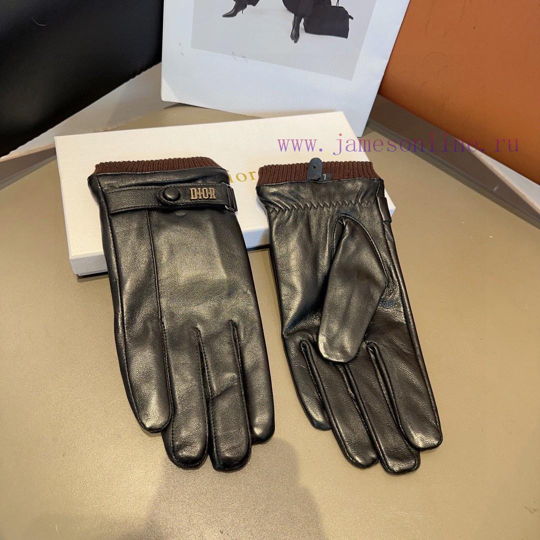Dior Men's New Product Sheepskin Gloves, Fashionable Gloves, Warm in Autumn and Winter with mz305zbi - Image 6