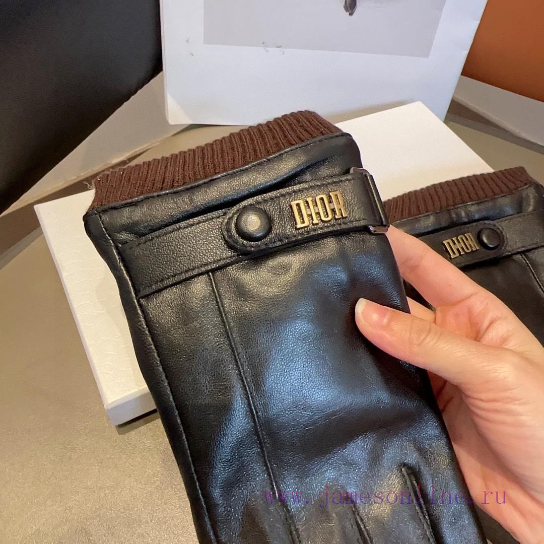 Dior Men's New Product Sheepskin Gloves, Fashionable Gloves, Warm in Autumn and Winter with mz305zbi - Image 9