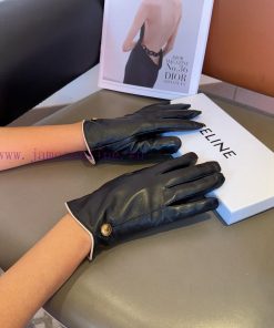 Celine sheepskin gloves, fashionable gloves, warm interior for autumn and winter, classic an6vly9unl