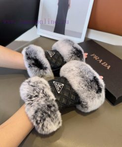 Prada sheepskin gloves, fashionable gloves, warm interior for autumn and winter, classic andzq48n72d