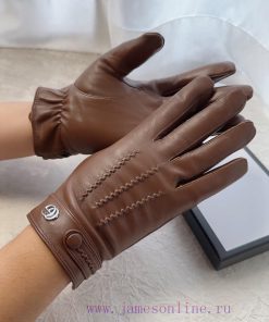 Gucci Men's New Product Sheepskin Gloves, Fashionable Gloves, Warm in Autumn and Winter withbaue0cvg