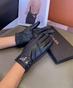 Prada gloves, fashionable gloves, warm autumn and winter with velvet lining, classic and sim4emxcfy3