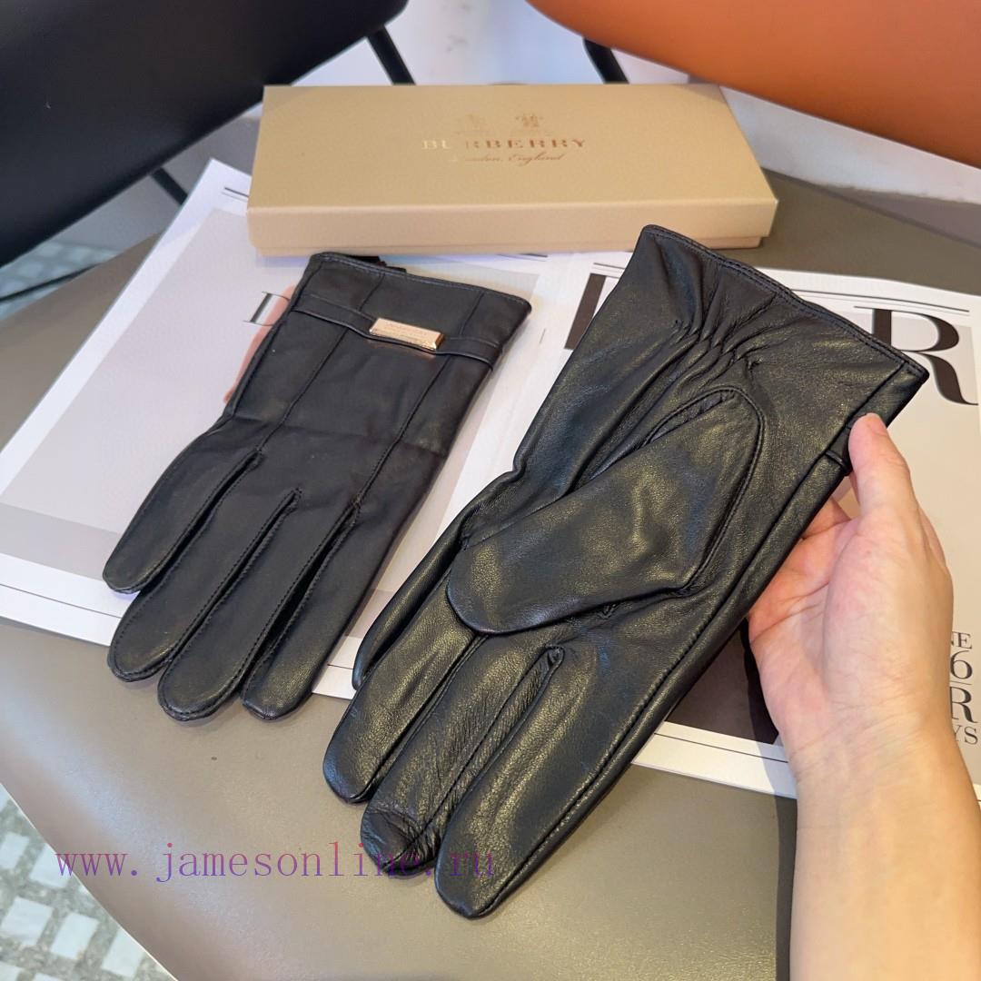 Burberry Men's New Sheepskin Gloves, Fashionable Gloves, Warm in Autumn and Winter with Velvo10uk8dk - Image 8