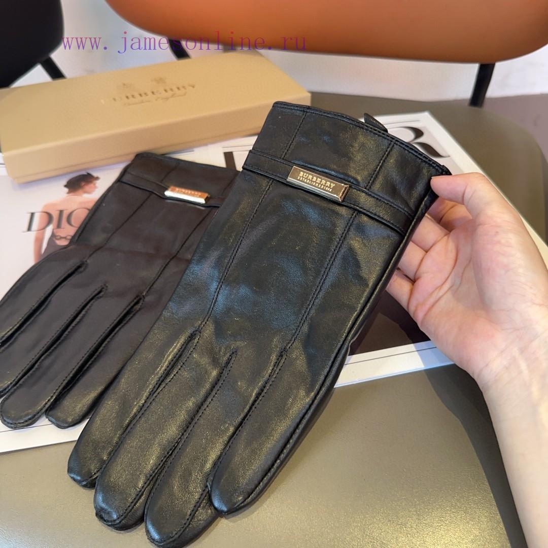 Burberry Men's New Sheepskin Gloves, Fashionable Gloves, Warm in Autumn and Winter with Velvo10uk8dk - Image 11