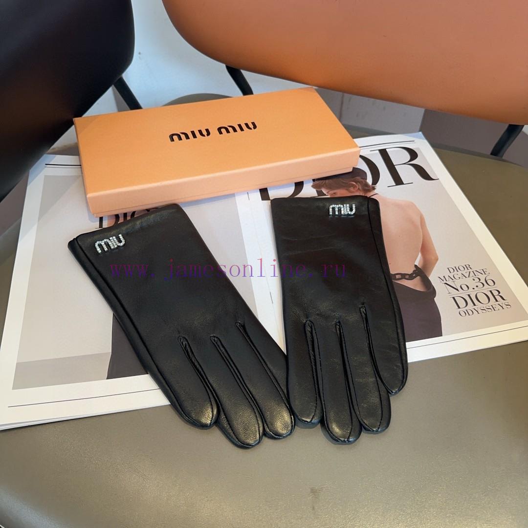 Miumiu gloves, fashionable gloves, warm in autumn and winter with velvet lining, classic and9wwvv489 - Image 4