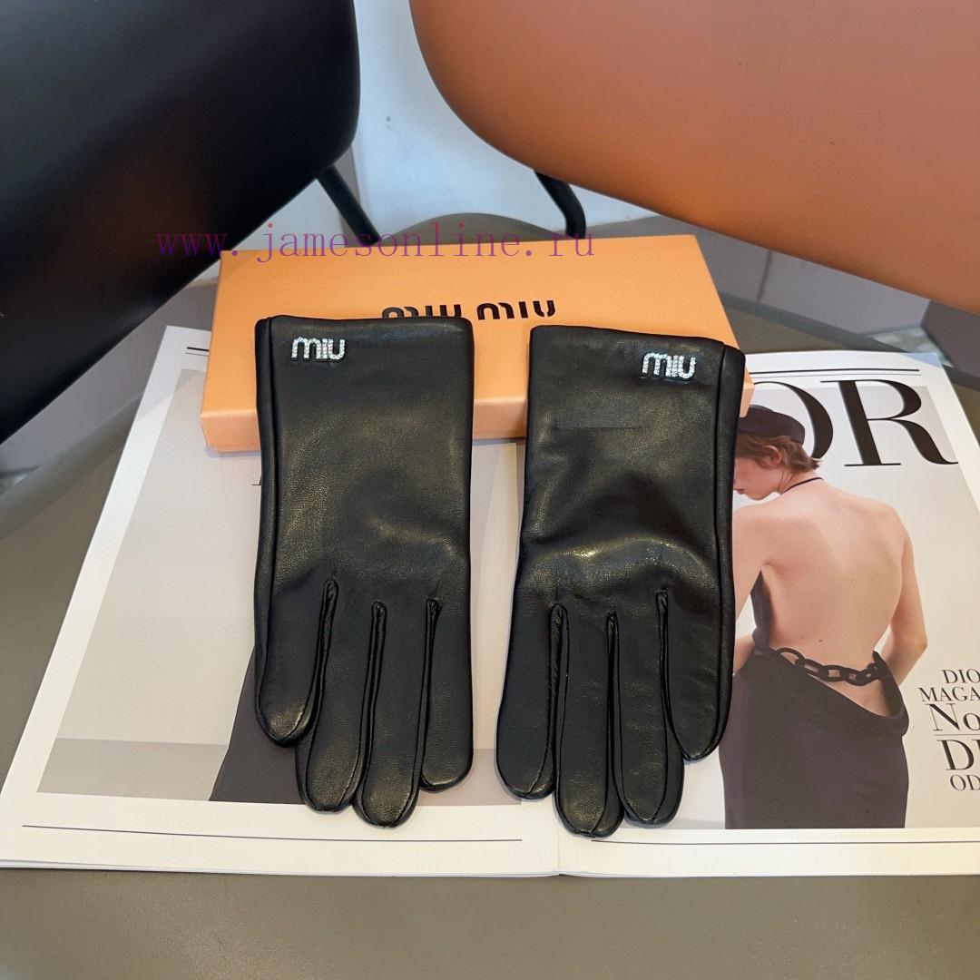 Miumiu gloves, fashionable gloves, warm in autumn and winter with velvet lining, classic and9wwvv489 - Image 5