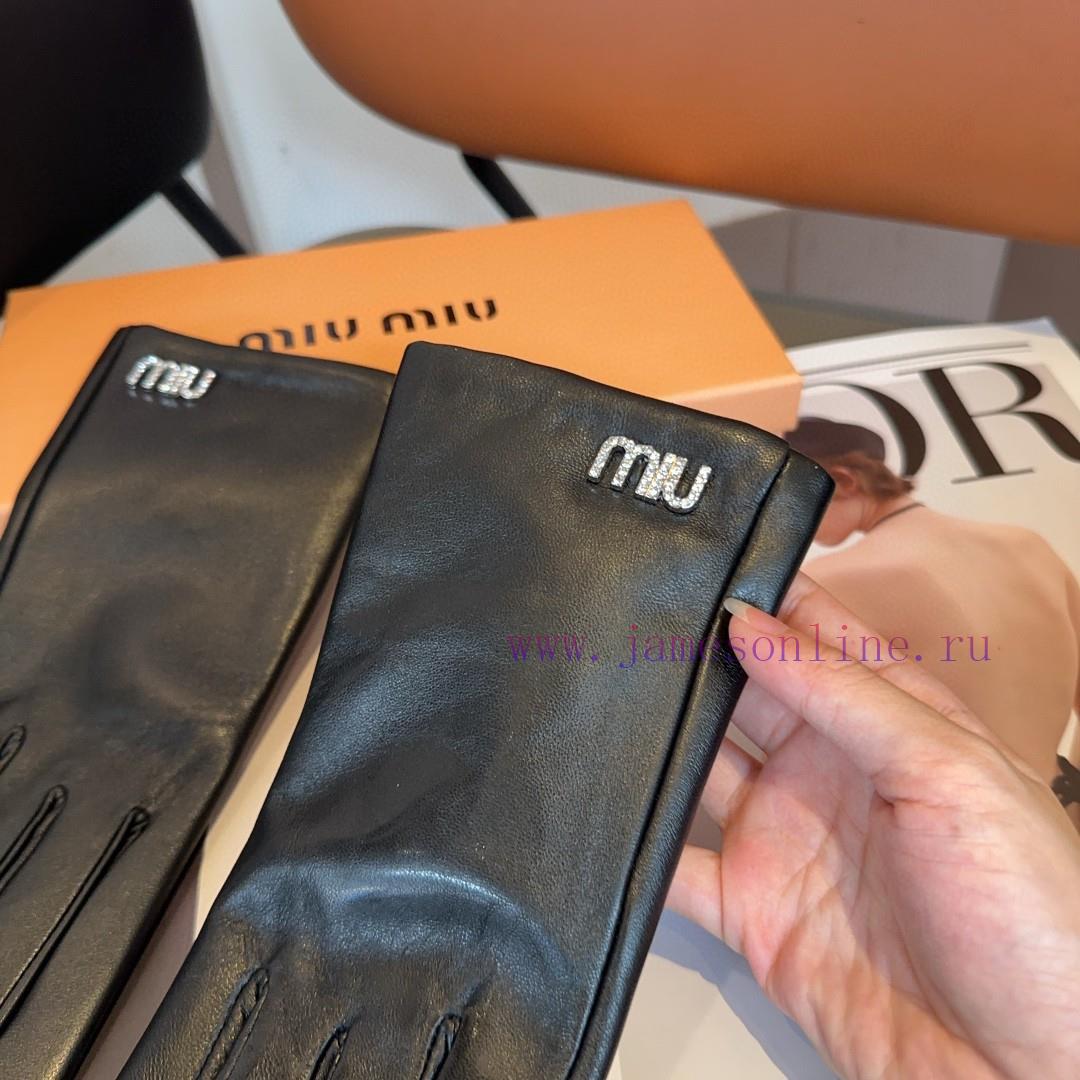 Miumiu gloves, fashionable gloves, warm in autumn and winter with velvet lining, classic and9wwvv489 - Image 7