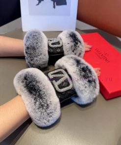 Valentino Women's Sheepskin Gloves, Fashionable Gloves, Warm in Autumn and Winter with Velvewbovgd1a