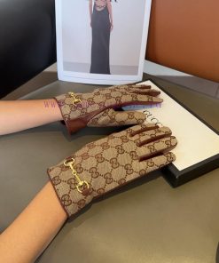 Gucci Sheepskin Gloves, Fashionable Gloves, Warm in Autumn and Winter with Velvet Inner Lini8f5wb3ls