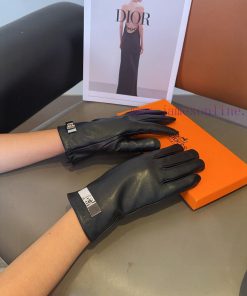 Hermes sheepskin gloves, fashionable gloves, warm interior for autumn and winter, classic an1pm7ihu6