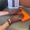Hermes sheepskin gloves, fashionable gloves, warm interior for autumn and winter, classic ani6ystawq