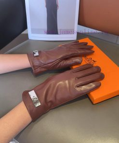 Hermes sheepskin gloves, fashionable gloves, warm interior for autumn and winter, classic ani6ystawq